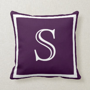 MONOGRAM Solid Lila Mjuk Mörk Graph med slätt kudd Kudde