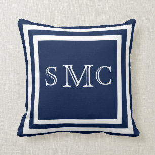 MONOGRAM Solid mörk blått Enkel  kudde