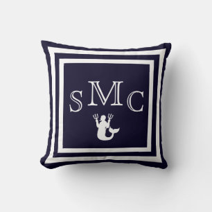 MONOGRAM Solid mörk blått, vanlig kudde