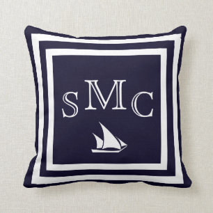 MONOGRAM Solid mörk blått, vanlig kudde