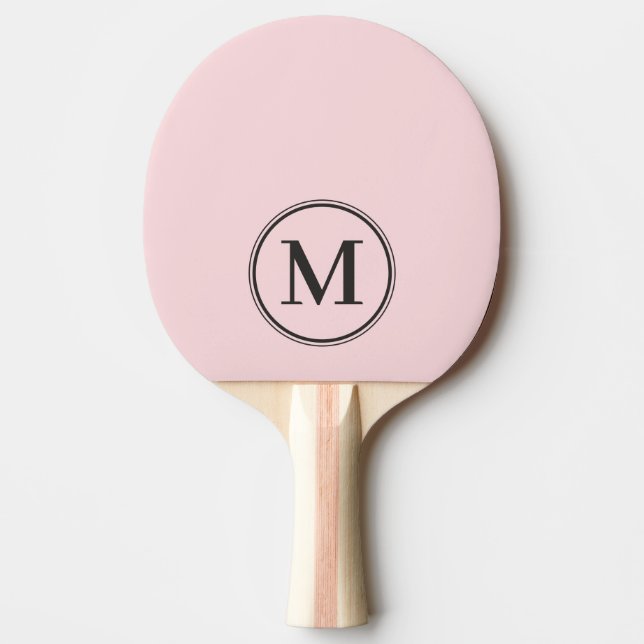 Monogram Solid Rosa Viskning och Svart Färg  Pingisracket (Framsidan)