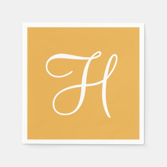 Monogram Solrosklassi Färgfyllda Pappra blöjor Pappersservett (Framsidan)