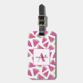 Monogram sommar vattenmelon Personlig Bagagebricka