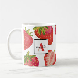Monogram, sommarjordgubbe kaffemugg