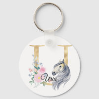 Monogram, söt blommigt, gigle equestrian namn l