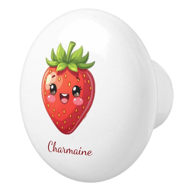 Monogram söt jordgubb kawaii knopp (Höger)