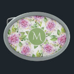 Monogram Söt Lila Grönt Vattenfärgad Blommigt<br><div class="desc">Monogram Söt Lila Grönt Watercolor Blommigt Bälte Buckle har ett modernt söt för lila och grönt vattenfärg med blommönstret personlig i mitten. Anpassa genom att redigera texten i textrutan. Designad av ©Evco Studio www.zazzle.com/store/evcostudio</div>