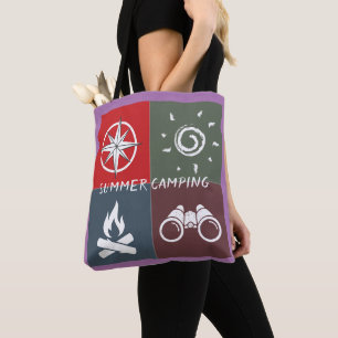 Monogram söt retro-sommarcamping tygkasse