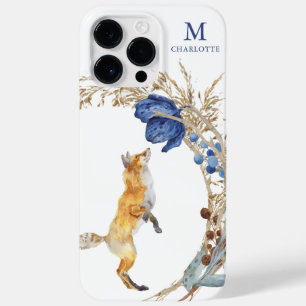 Monogram Söt Skogsräv Akvarell Blommig Namn