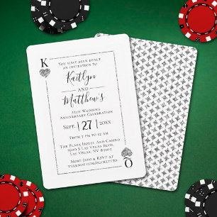 Monogram spelkort 25:e Bröllop-årsdagen Inbjudningar