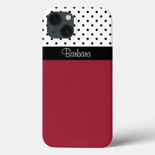 Monogram Spicy Red, Black White Dots Färg Block