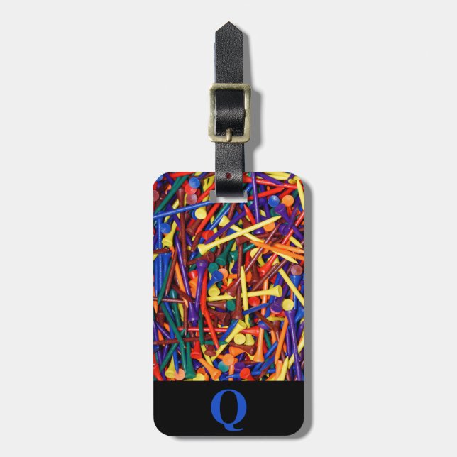 Monogram Sports Golf Tees Luggage Travel Bagagebricka (Vertikal Framsida)