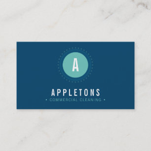 MONOGRAM SPOT, modern, minimal, fet marin, blå mat Visitkort