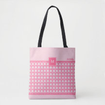 Monogram Square Mönster Tote Bag