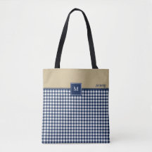 Monogram Square Mönster Tote Bag