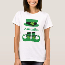 Monogram St. Patrick's Day Irish Leprechaun Grönt T Shirt