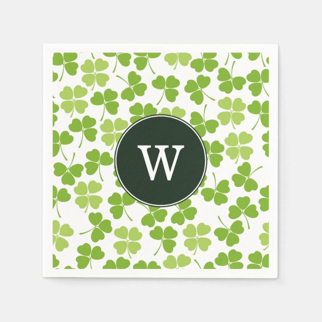 Monogram St. Patrick's Day Party Napkins Pappersservett (Framsidan)