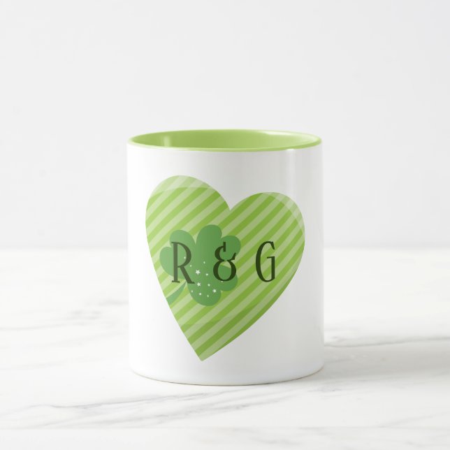 Monogram St. Patrick's Rand hjärta Mugg (Center)
