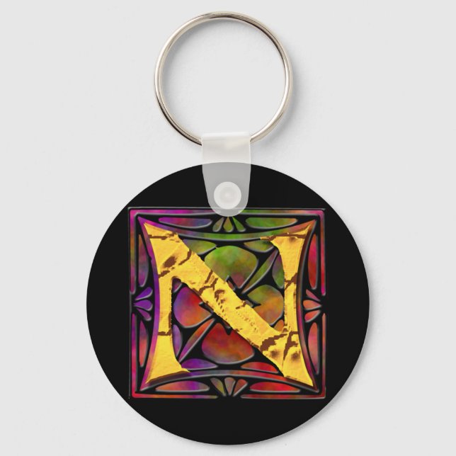 Monogram: Stainglass N Nyckelring (Framsida)
