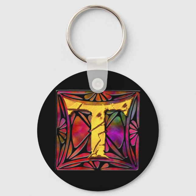 Monogram: Stainglass T Nyckelring (Framsida)