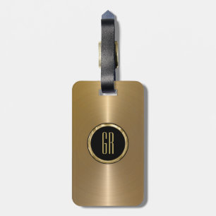Monogram Stainless Steel-utseende Guld Bagagebricka