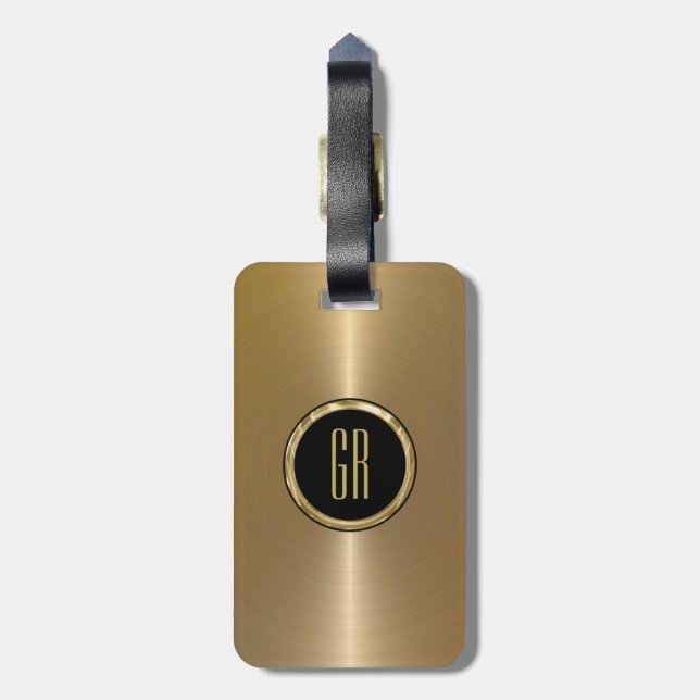 Monogram Stainless Steel-utseende Guld Bagagebricka (Baksidan Lodrät)