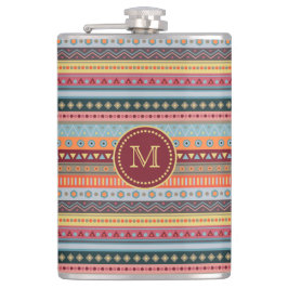 Monogram stamfärgad geometrisk Mönster-kolv Fickplunta