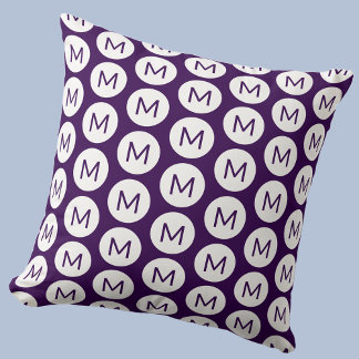Monogram startplatta Mönster Personlig Plum Kudde