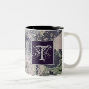 Monogram Steampunk Inspo Funky Mandala Blommigt Två-Tonad Mugg
