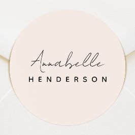 Monogram Sticker Roll | Blush Pink Bulk Label Seal Runt Klistermärke