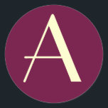 Monogram Stickers Runt Klistermärke<br><div class="desc">Helt anpassningsbar - ändra text,  teckensnitt och färg.</div>