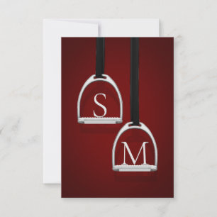 Monogram Stirrupjärn Mörkröd Ridsport Tack Kort