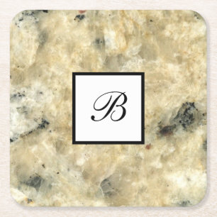 Monogram Stone Leta igenom Drink Coasters Underlägg Papper Kvadrat