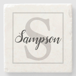 Monogram Stone Underlägg med familjens efternamn