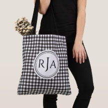 Monogram, Stor Svart Vit Buffalo-ruta 18"