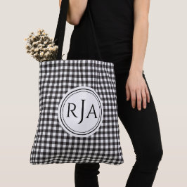 Monogram, Stor Svart Vit Buffalo-ruta 18" Tygkasse