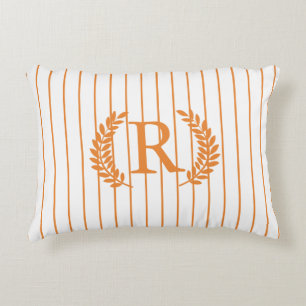 Monogram Streck med Laurel- andedräkt  orange Prydnadskudde