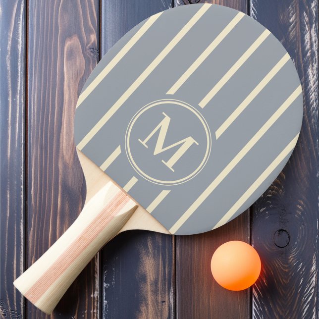 Monogram striping Dove Grått Färg Ping Pong Paddle Pingisracket (Skapare uppladdad)