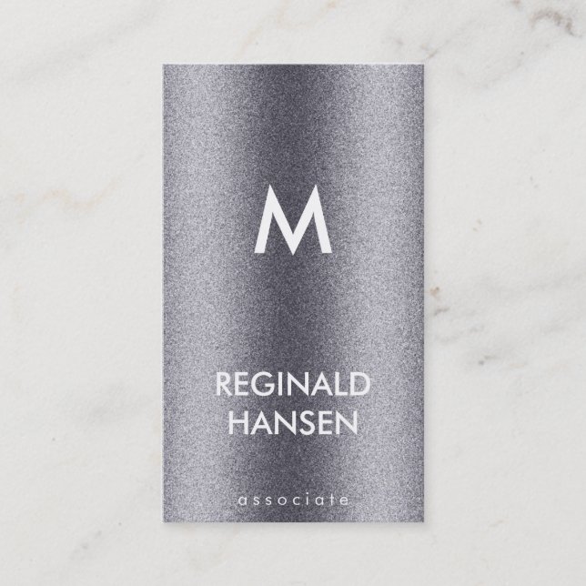 Monogram | Struktur | Metallisk Visitkort (Framsida)