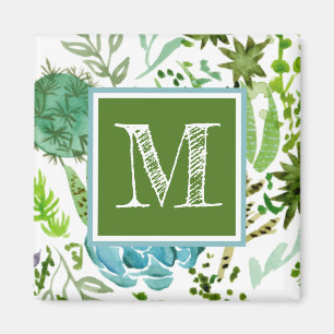 Monogram Sukulär Fält I Magnet