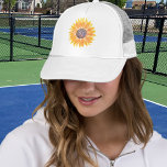 Monogram Sunflower Keps<br><div class="desc">This unique trucker hat is decorated with a yellow watercolor sunflower and stylish typography.
Easily customizable.
Original Watercolor © Michele Davies.</div>