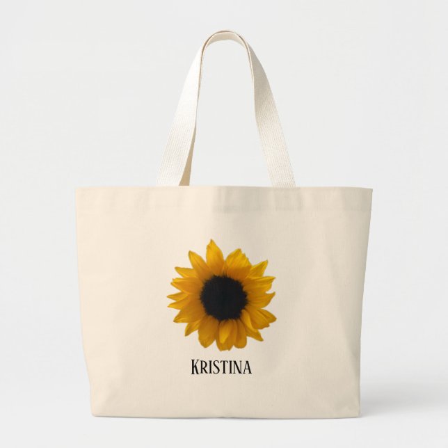 MONOGRAM SUNFLOWER TOTE JUMBO TYGKASSE (Framsidan)