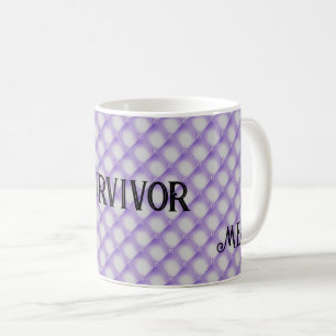 Monogram & Survivor, Lila Tuftad Mönster 11oz Kaffemugg