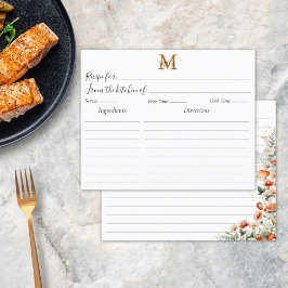 Monogram Svamp Floral Receptkort