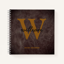 Monogram svart än skript namn burgundläder