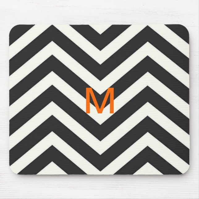 Monogram Svart, Chevron MousePad Musmatta (Framsidan)