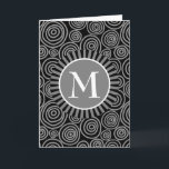 Monogram Svart Grå Spiraler - Personlig Herr Kort<br><div class="desc">En modern monogramdesign i svart och grått med lekfulla virvlande spiraler och klassiskt vitt monogram.</div>