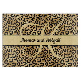 Monogram Svart Guld Leopardtryck Gepard Djur