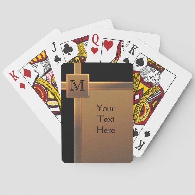 Monogram svart, kopparlock, uppspelningskort spel kort (Baksidan)