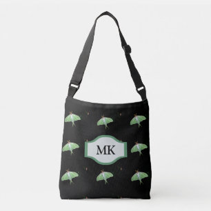 Monogram Svart Luna Moth Mönster Handväska Axelväska